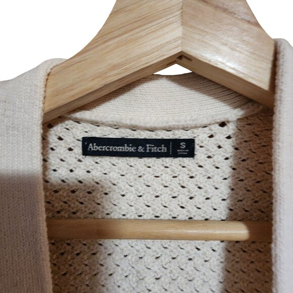 Abercrombie & Fitch Womens Textured Open Front Cardigan Sweater With Pockets Sma - Picture 3 of 3